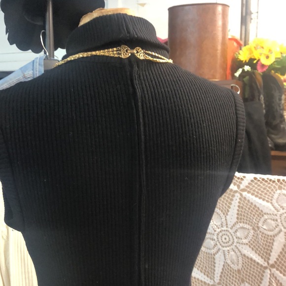 Vintage sleeveless, turtleneck, ribbed knit dress- zipper in back - Act III - Picture 7 of 11